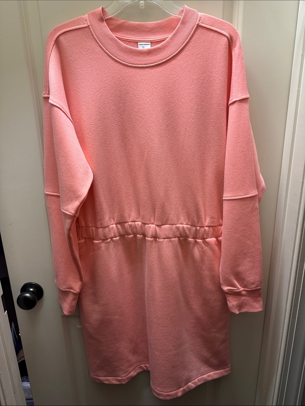Amazon Essentials Coral Crewneck Sweatshirt Dress